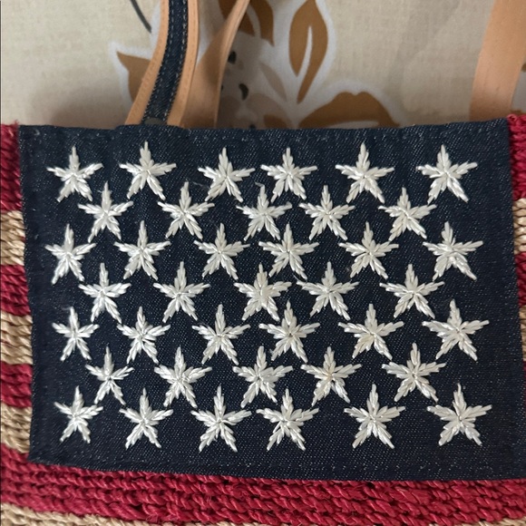 Amanda Smith Red and Tan Striped Tote - Picture 3 of 16